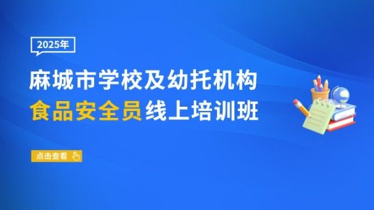 2025年麻城市学校及幼托机构食品安全员线上培训班